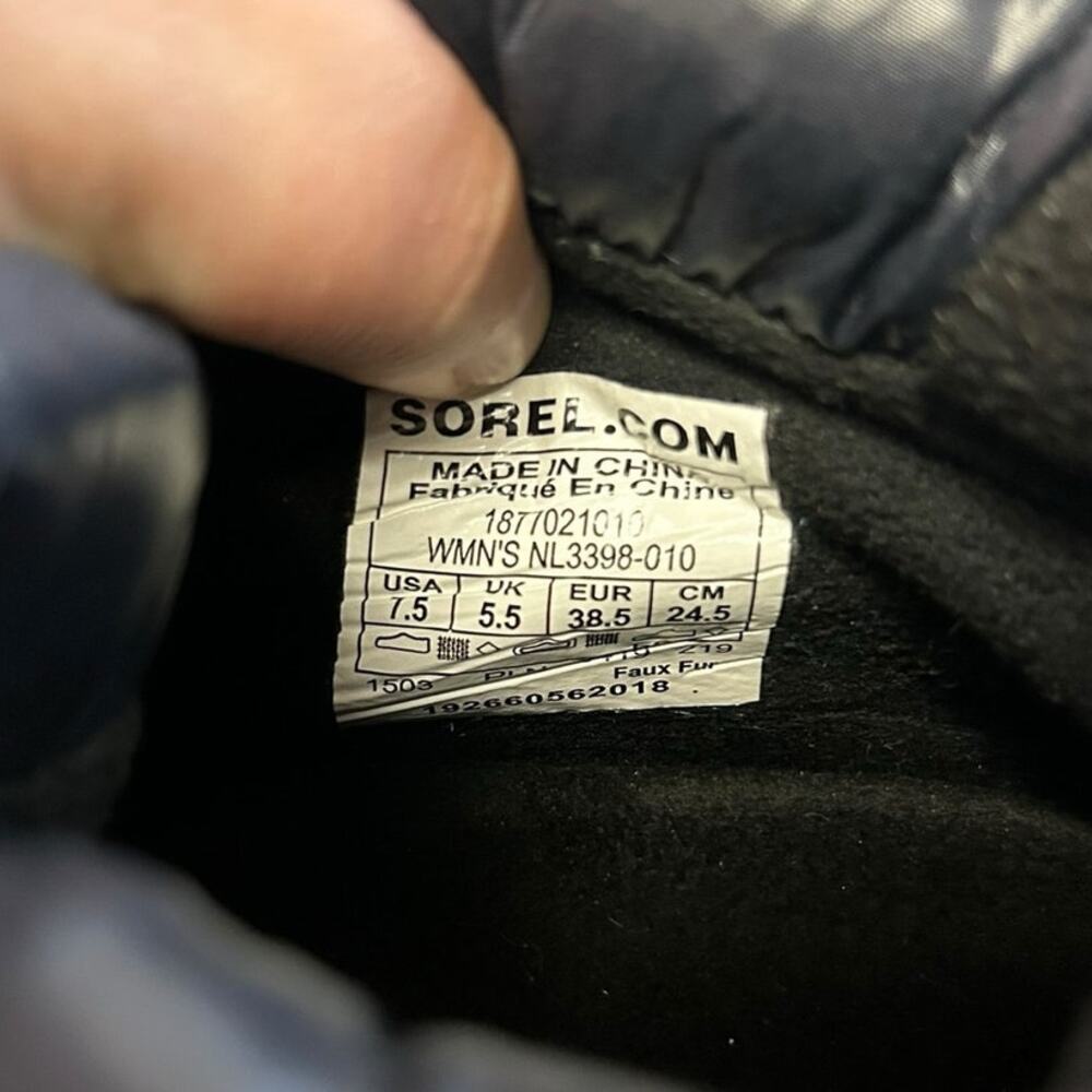 Sorel Navy Out 'N About Puffy Oversized Drawcord Lace Waterproof Boot Womens 7.5 - Picture 5 of 8